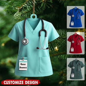 Personalized Nurse Uniform Ornament - Medical Christmas Keepsake - Gift For Nurse