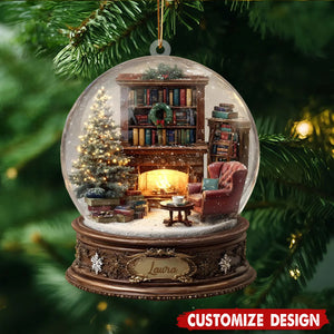 Personalized Reading Nook Ornament - Gift for Book Lovers