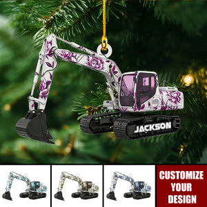 Personalized Excavator Christmas Ornament