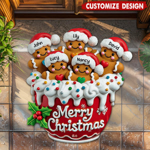 Personalized Gingerbread Doormat/ Rug - Christmas Gift For Family