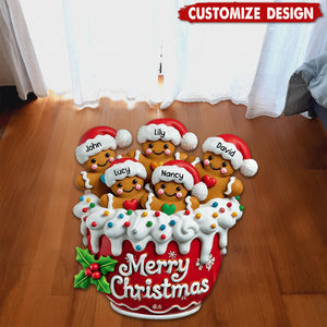 Personalized Gingerbread Doormat/ Rug - Christmas Gift For Family