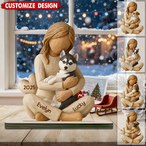 With My Dog - Personalized Standing Wooden Plaque - Gift For Dog Lovers