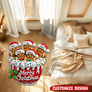 Personalized Gingerbread Doormat/ Rug - Christmas Gift For Family