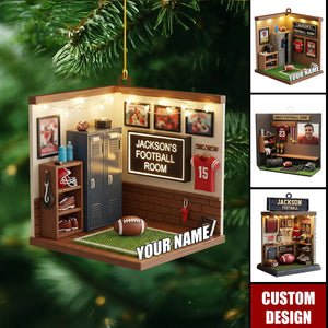Personalized Football Christmas Ornament - Gift For Football Players, Football Keepsake
