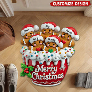 Personalized Gingerbread Doormat/ Rug - Christmas Gift For Family