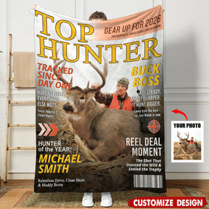 Personalized Hunting Magazine Cover Blanket - Gifts for Hunting Lovers