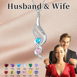 Husband & Wife-Personalized Birthstone Necklace