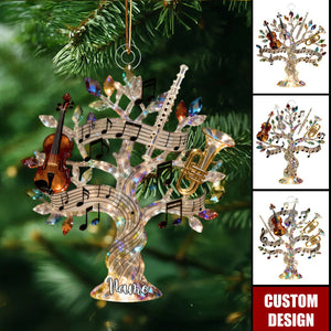 Personalized Crystal Music Tree Ornament
