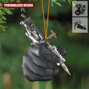 Personalized Tattoo Artist Ornament-Christmas Gift for Tattoo Lover or Piercer