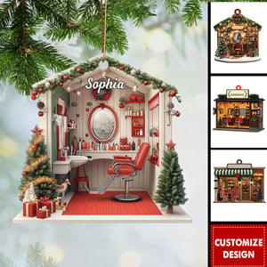 Personalized Barbershop Christmas Ornament