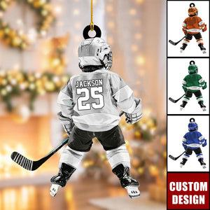 Personalized Kid Hockey Player Christmas Ornament Gift For Hockey Lover-New Release