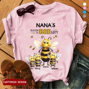 Personalized T-shirts With Grandmas And Mom- Reasons To Be Happy And Kids Names