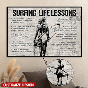 Personalized Surfing Life Lessons Poster-Gift For Surfing Lovers