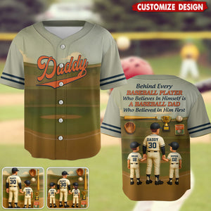 Baseball Dad - Personalized Baseball Jersey-Gift For Dad/Husband