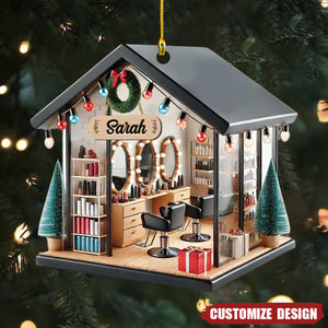 New Release Personalized Hair Salon Acrylic Ornament Gift For Hairdresser