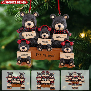 Holiday Bear Family - Personalized Ornament - Gift For Family