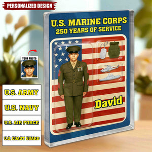 Personalized US Army/Navy/Air Force/Marine Corps/Coast Guard 250th Years Of Service Acrylic Plaque