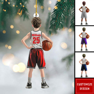 Personalized Kid Basketball Player Ornament - Gift For Basketball Young Lovers - 2025 New Release