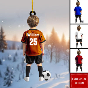 Personalized Kid Soccer Player Ornament - Gift For Soccer Young Lovers - 2024 New Release