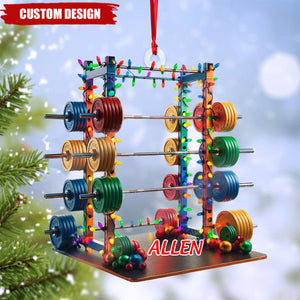 2024 New Release - Personalized Barbell Fitness Christmas Ornament, Gift For Gym Lover