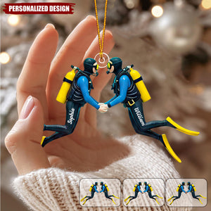 Personalized Scuba Diving Couple Acrylic Ornament Gifts For Couple