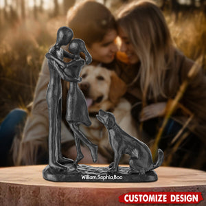 Personalized Couple Love With Dog Acrylic Plaque - Gift for Couple