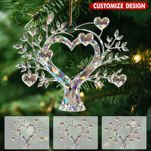 Personalized Tree of Life Family Member Crystal Ornaments