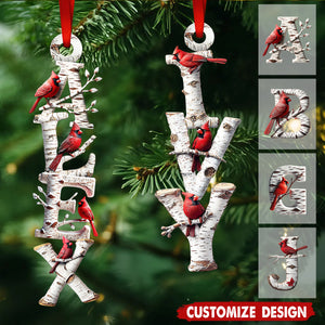 Memorial Cardinal - Personalized Your Name Letters Ornament - Gift For Heaven
