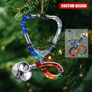 Personalized Stethoscope Christmas Ornament