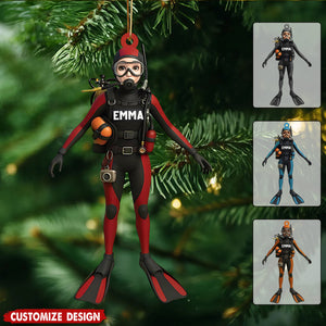 Personalized Scuba Diving Ornament - Gift for Diver