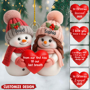 Personalized Acrylic Ornament - Christmas Gift For Couple,Newlyweds