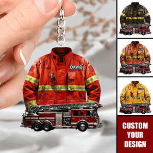 Personalized Firefighter Hero Keychain Gifts For Firefighter