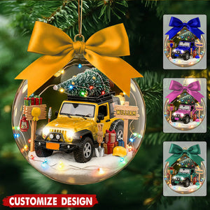 Personalized Off-Road Christmas Snow Globe Ornament -Gift For Off-Road Lover