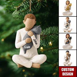 Personalized Girl/Boy Hugging Cat Acrylic Ornament