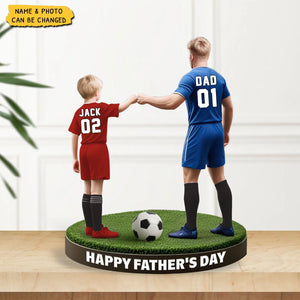 Soccer Dad And Kid - Personalized Acrylic Plaque, Father's Day Gift for Dad, Gift for Husband