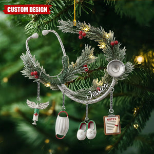 Nurse Life - Personalized Nurse Ornament With Charm