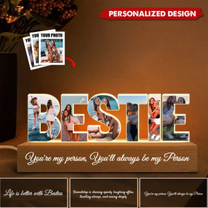 Bestie Photo Collage Light Bestie Gifts-Personalized LED Night Best Friend Birthday Christmas Gift