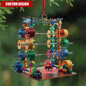 2024 New Release - Personalized Barbell Fitness Christmas Ornament, Gift For Gym Lover