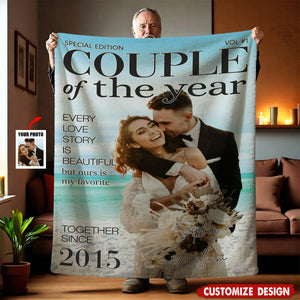 Personalized Couple Keepsake Blanket - Choosing You Feels So Right Design