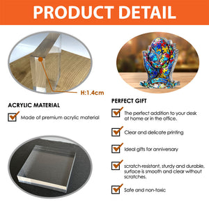 Mom And Kid - Personalized Autism Awareness Shaped Acrylic Plaque