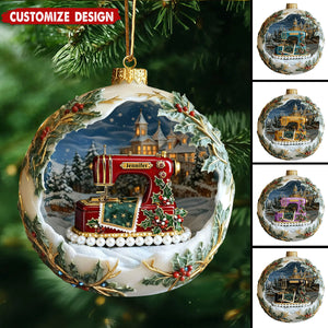 Antique Sewing Machine Ornament - Personalized Gifts For Sewing