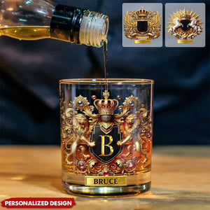 Lion/ Eagle/ Horse Coat Of Arms-Personalized Whisky Whiskey Glass