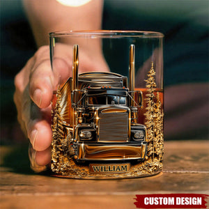 Best Truck Driver - Personalized Trucker Whiskey Glass