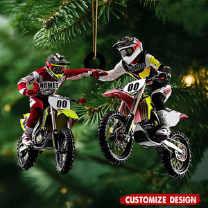 Personalized Motocross Partner Christmas Ornament - Gift For Motorbike Driver