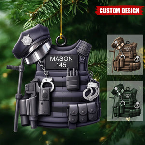 Personalized Police Vest Ornament – Christmas Gift For Policeman