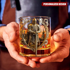 Knight Of God-Personalized Whiskey Glass
