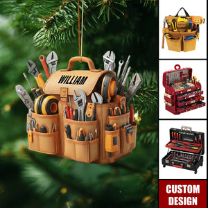 Personalized Toolbox Christmas Ornament, Gift for Handyman, Mechanic, or Tool Lover