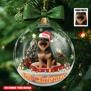 Personalized Dog Photo Acrylic Christmas Ornament - Gifts For Dog Lovers