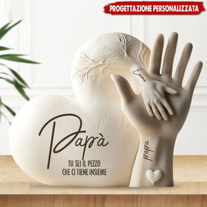 Papà, sei il pezzo che ci tiene uniti - Targa acrilica personalizzata, regalo per la festa del papà