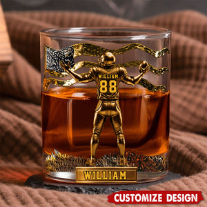 Personalized American Football Whiskey Glass - Gift For American Football Lovers